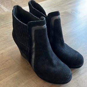Dolce Vita Suede Slip-On Wedge Booties